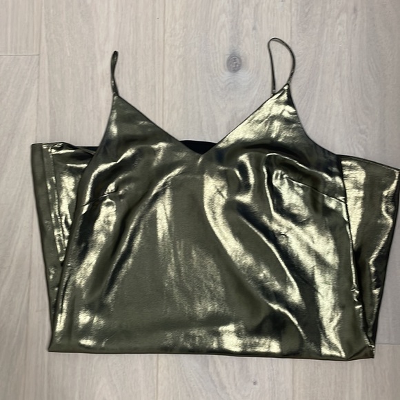 Wilfred Free Gold Metallic Vivienne Dress Xs - Picture 7 of 16